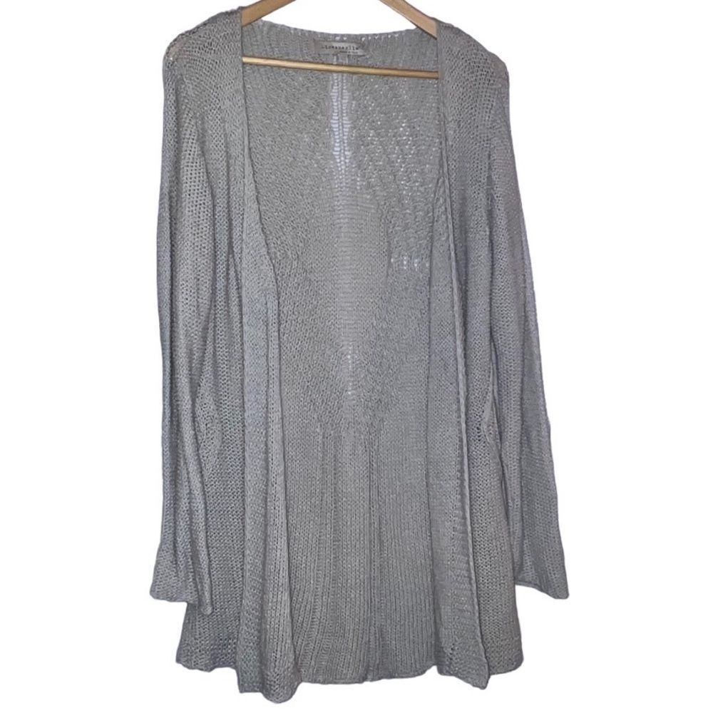 LARGE ~ Tan ~ Lineamaglia ~ Knit Tunic Cardigan ~ EUC
